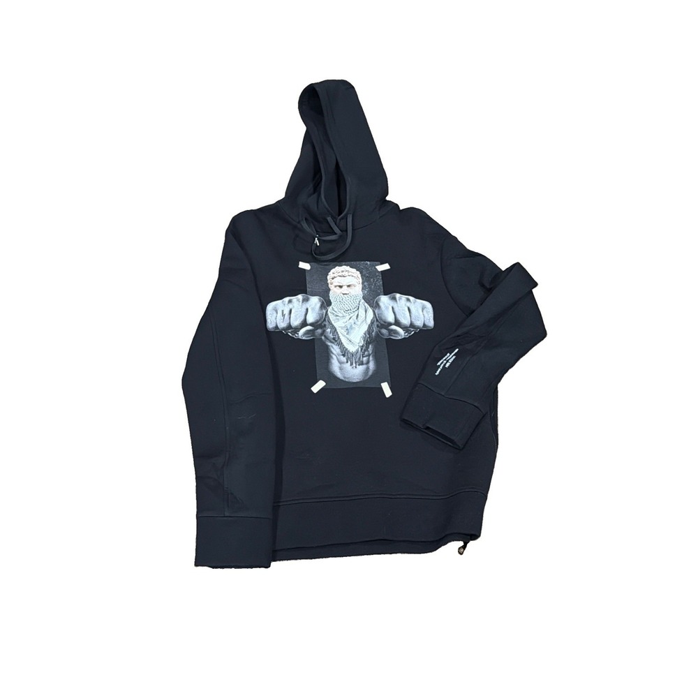 Neil Barrett Black Side Zip Hoodie boxing Brutus  Sz Medium Made In Italy